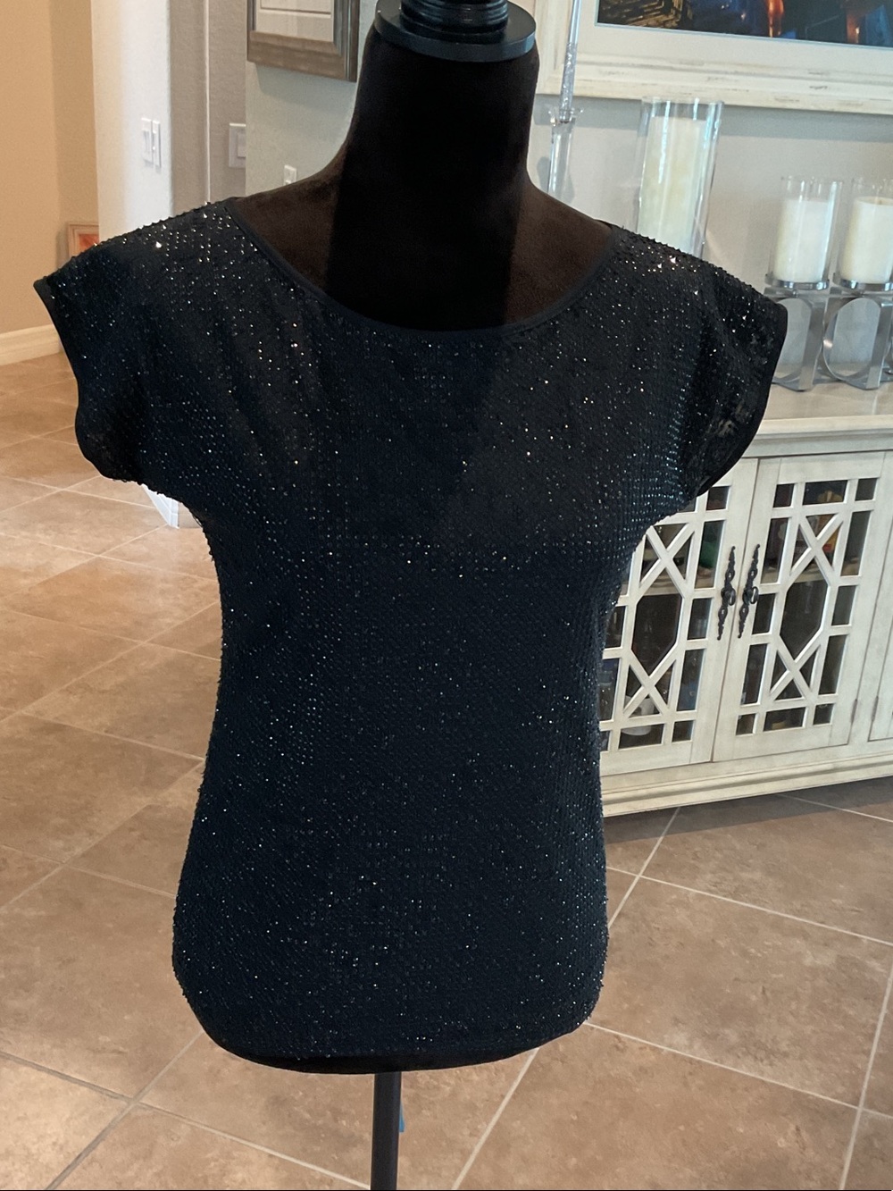 Marc Cain black embellished top, size N1 (XS)